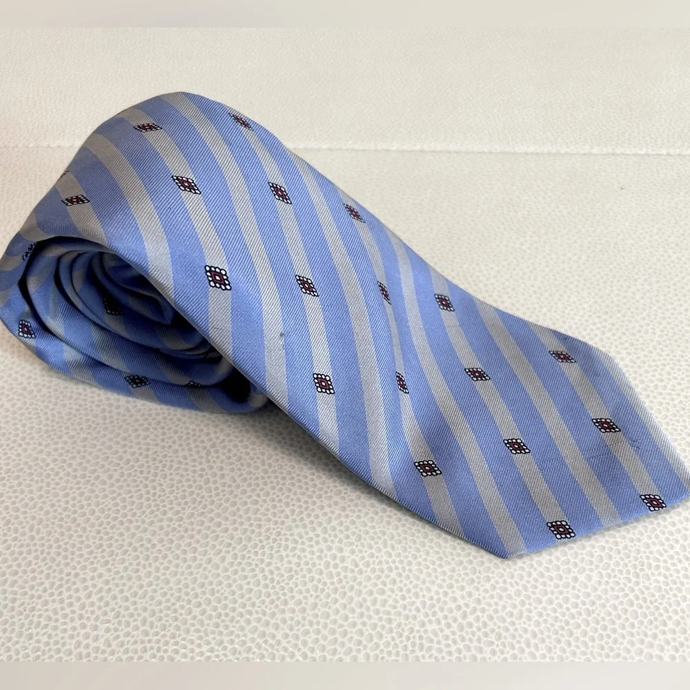Giorgio Sant’ Angelo Men’s Silk Tie Gray/Blue Career Executive Professional